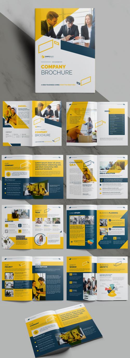 Clean Project Brochure with Yellow & Dark Accents