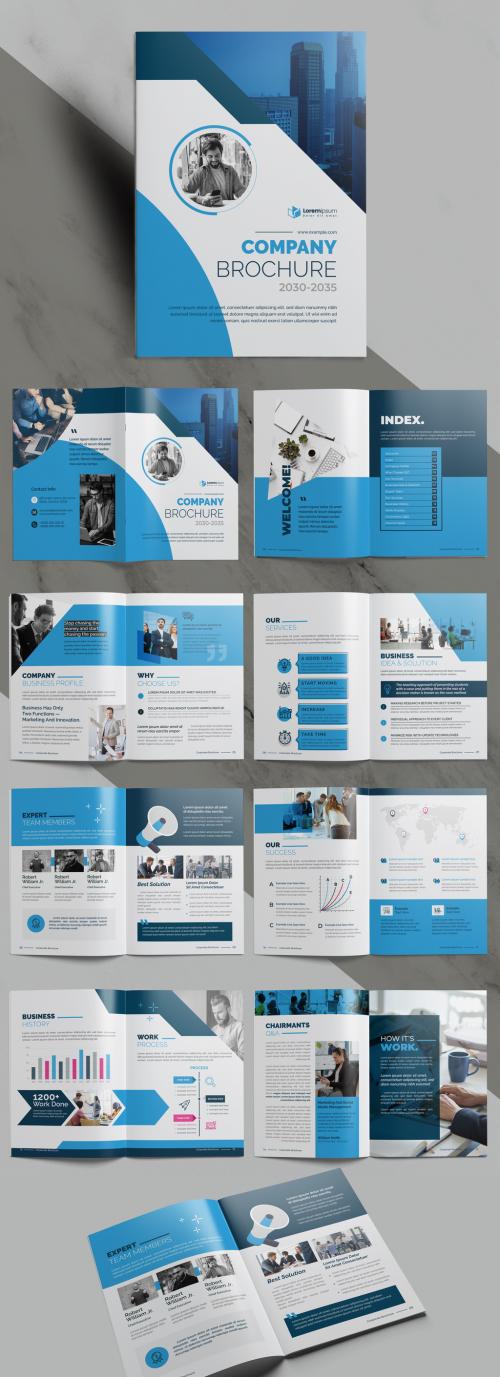 Corporate Brochure Template with Blue Accents