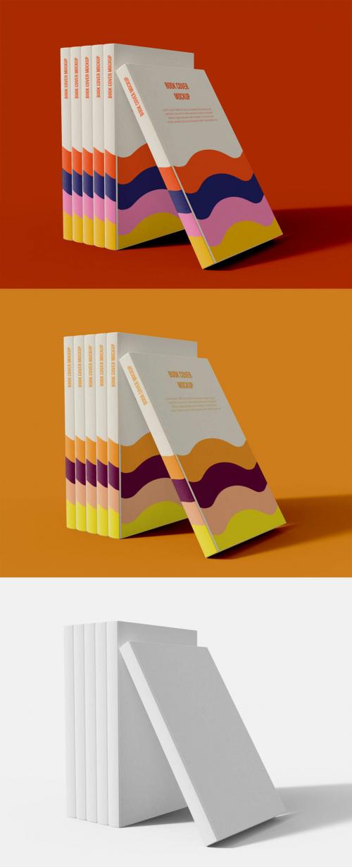 Set of Standing Books Mockup