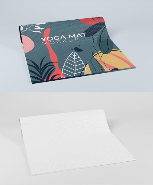 Folded Yoga Mat Mockup