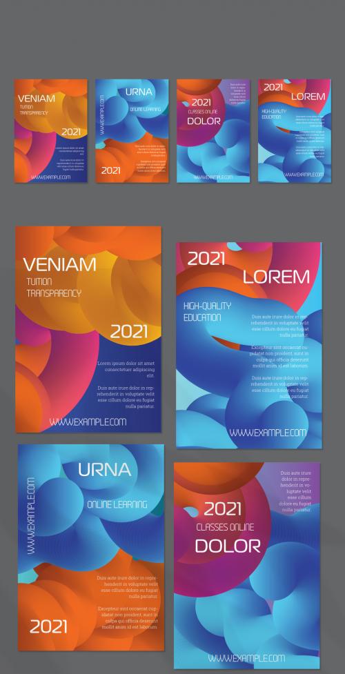 Flyer Layout with Futuristic Wavy Gradient Cloud Shape