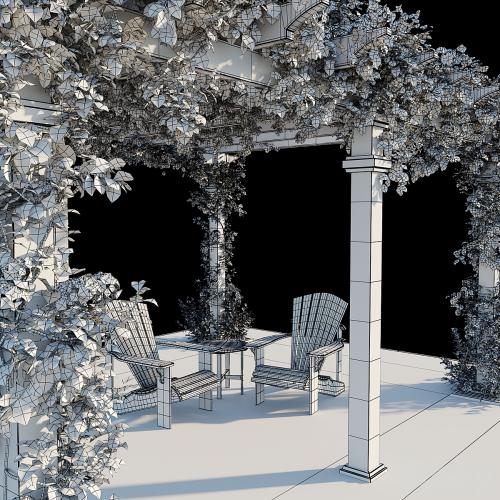 Pergola with Hydrangea