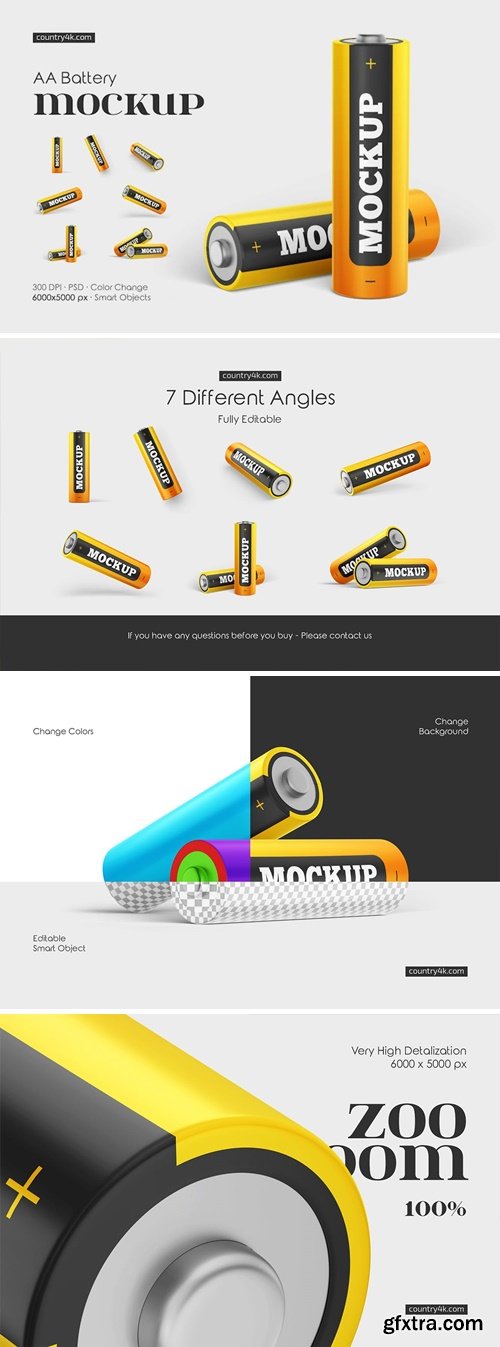 CM - AA Battery Mockup Set 92477421