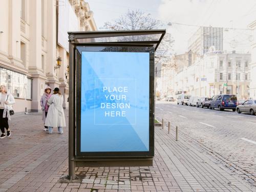 Bus Stop Bigboard Template Lightbox Poster Mockup