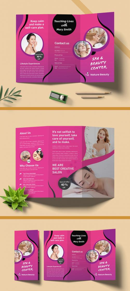 Spa Trifold Brochure Design Layout