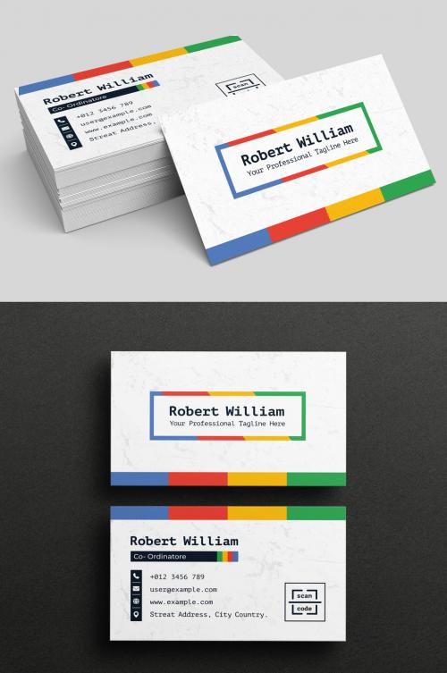 Business Card with Flat Card Layout