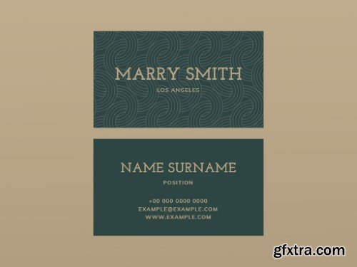 Luxury Business Card Layout in Gold and Green