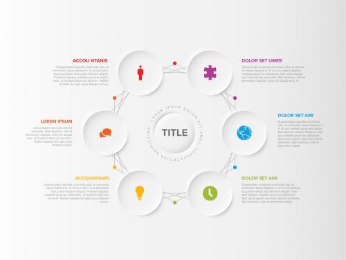 Infographic Circle Template with Six Elements