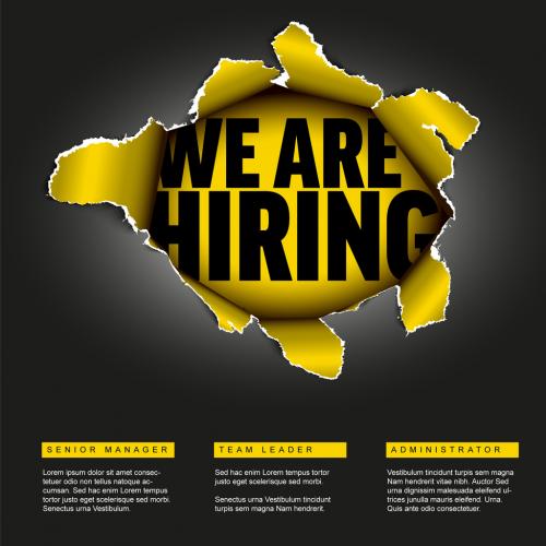 We Are Hiring Flyer Layout with Hole Design