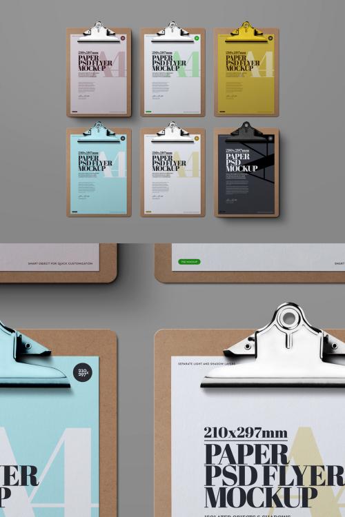 Clipboard Mockup A4 Flyer Set