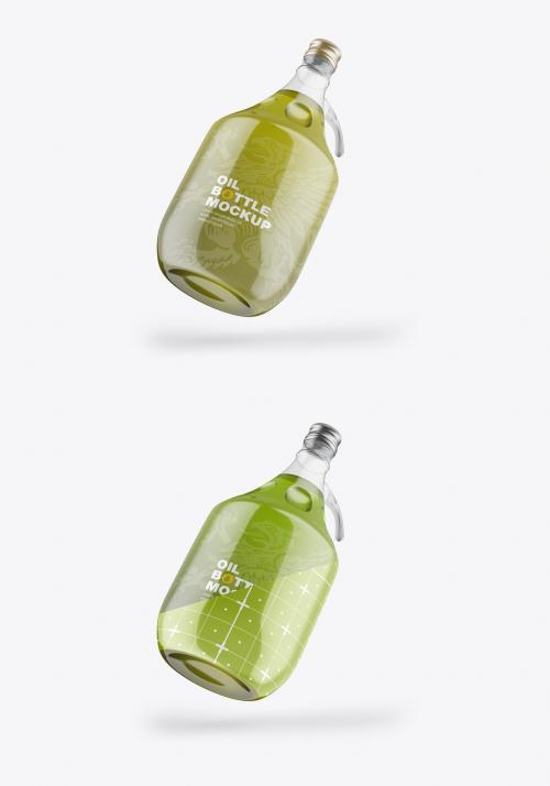 Glass Olive Oil Bottle Mockup