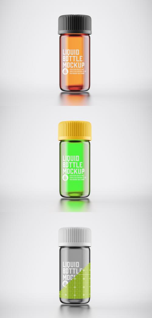 Amber Glass Cosmetic Bottle Mockup