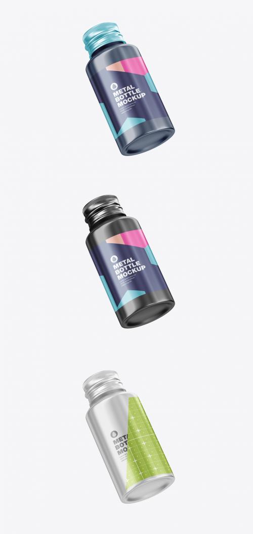 Metallic Cosmetic Bottle Mockup