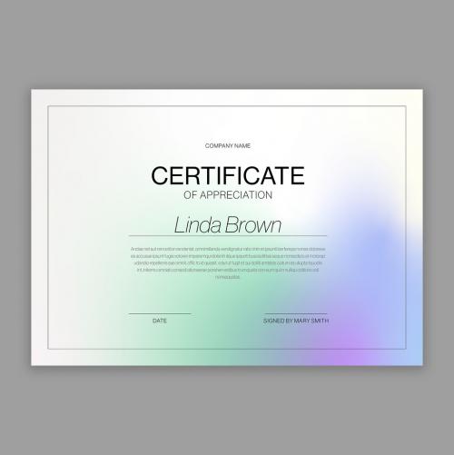 Gradient Certificate of Appreciation Design Layout