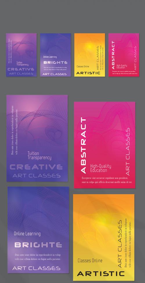 Flyer Layout with Curvy Lines on Bright Gradient Glow