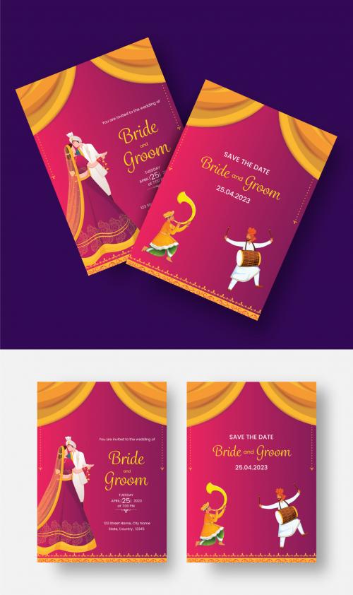 Indian Wedding Card Stationery or Invitation Card Layout