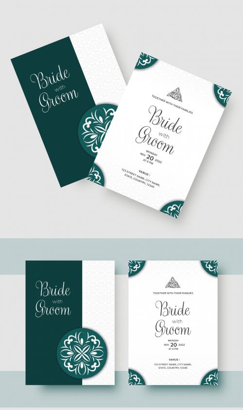 Islamic Wedding Card Stationery or Invitation Card Layout