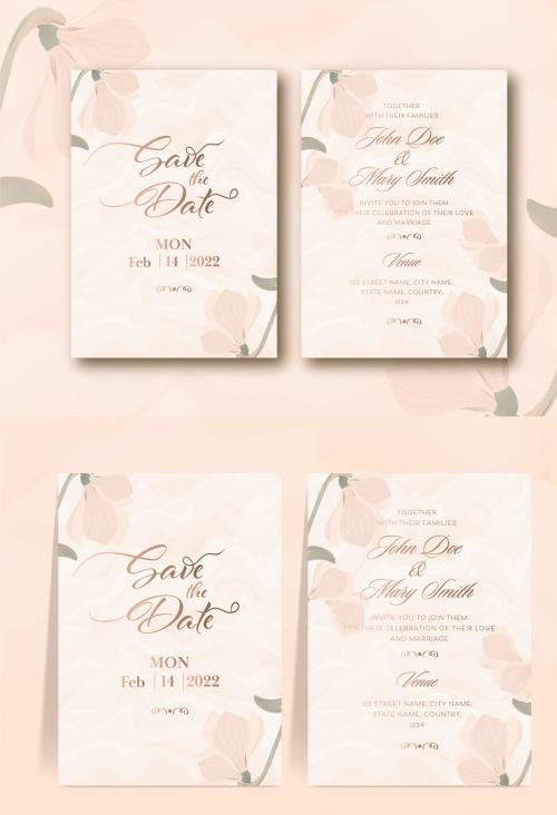 Floral Wedding Card Stationery or Invitation Card Layout