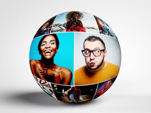 Sphere Photo Collage Mockup