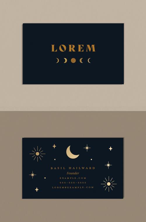 Starry Business Card Layout with Front and Back