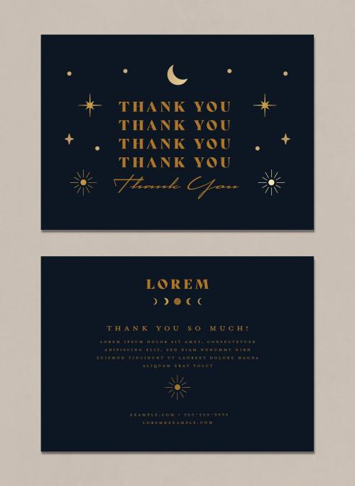 Thank You Layout Design with Celestial Design