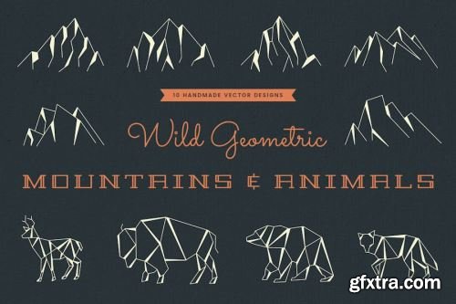 Geometric Animal Design Collections 12xPSD