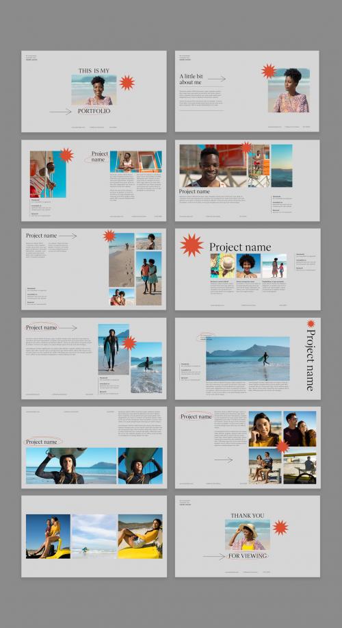 Minimal Portfolio Layout with Orange Accent