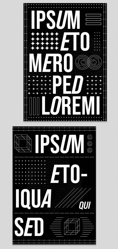 Black and White Typography Poster Set
