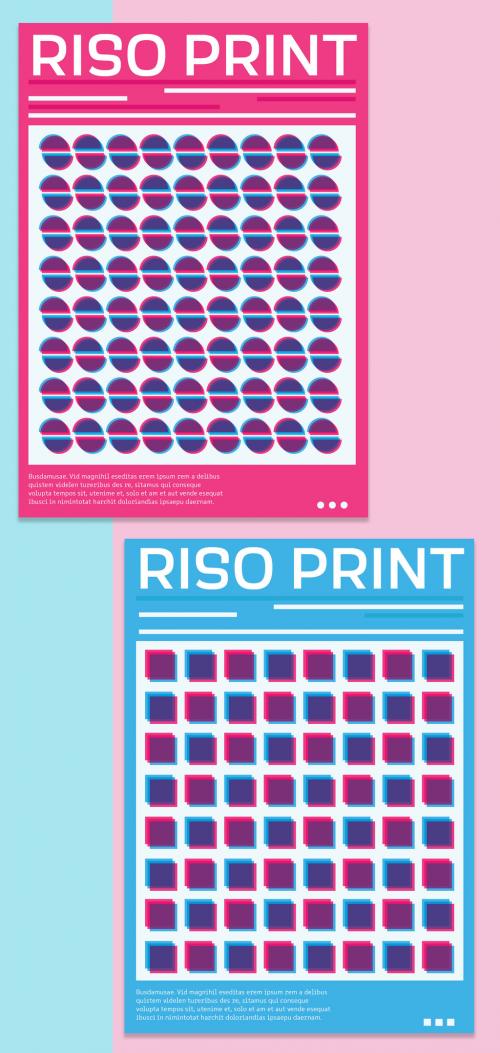 Riso Print Trendy Poster Set