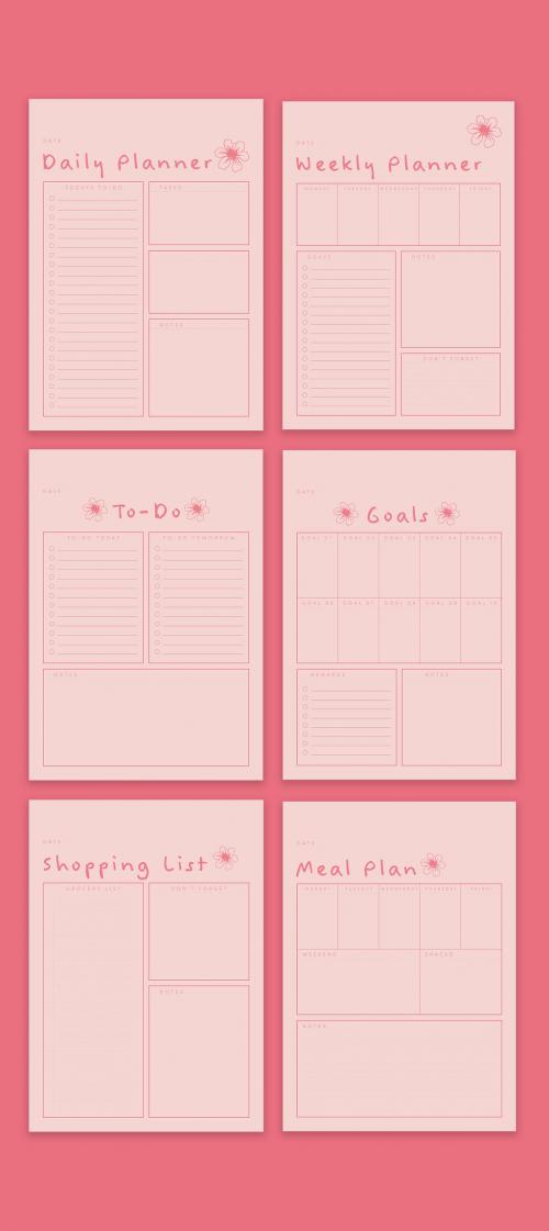 Pink Personal Planner Set