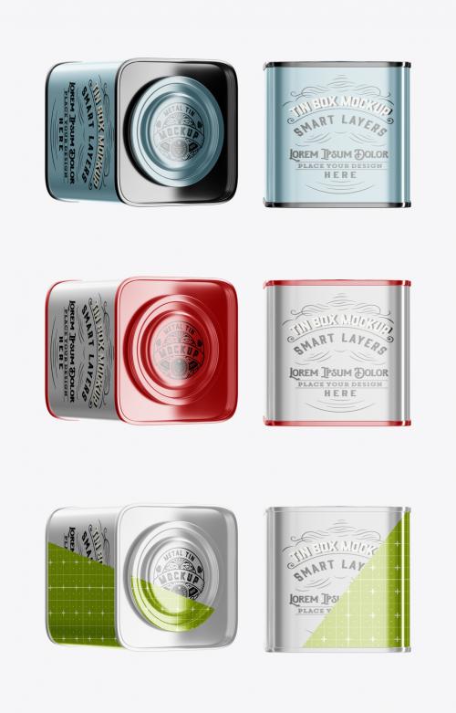 Matallic Tea Tin Mockup