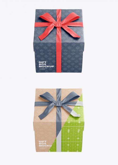 Glossy Gift Box Mockup