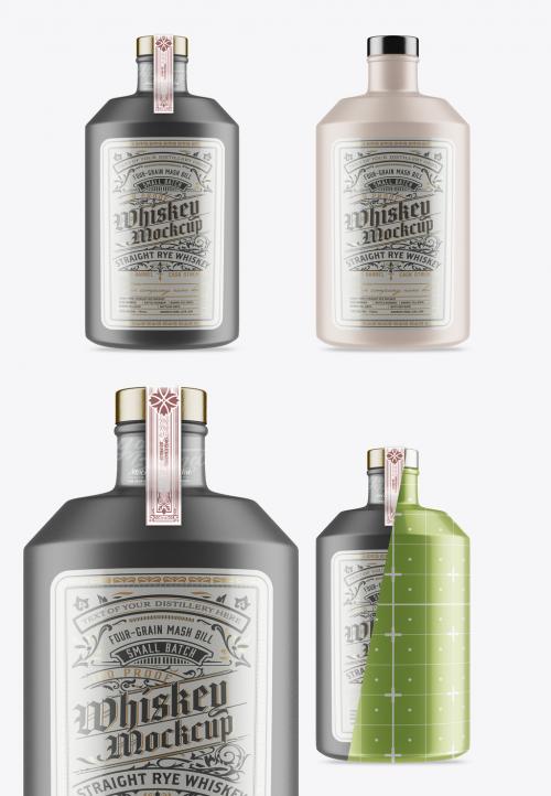 Ceramic Liquor Glass Bottle Mockup