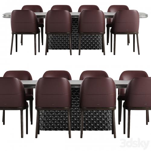 Cattelan Italia Atrium Keramik Premium table Mariel chair set