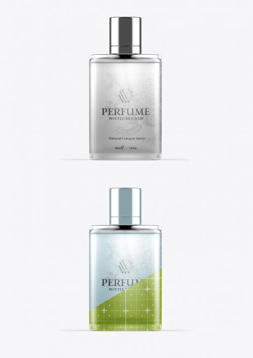 Clear Glass Perfume Bottle Mockup