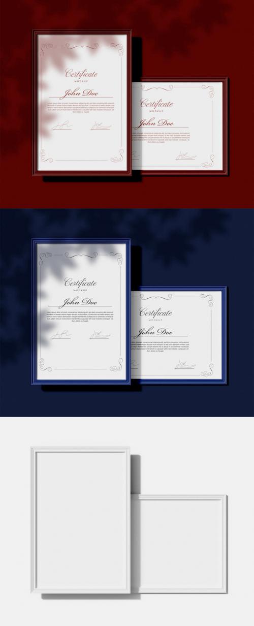 Two Framed Certificates Mockup