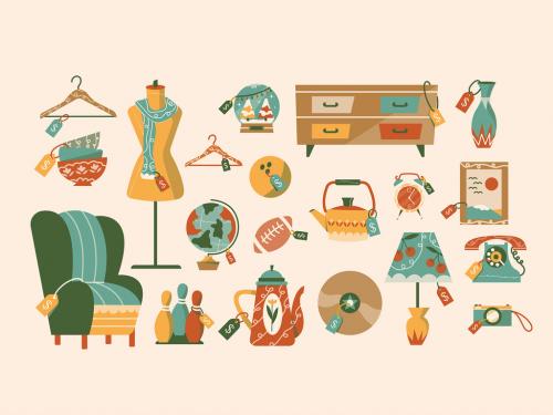 Garage Sale Asset Illustration