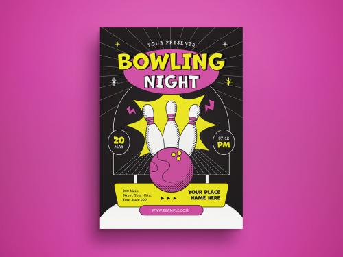 Bowling Night Flyer Layout