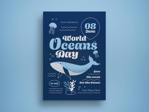 World Oceans Day Flyer Layout