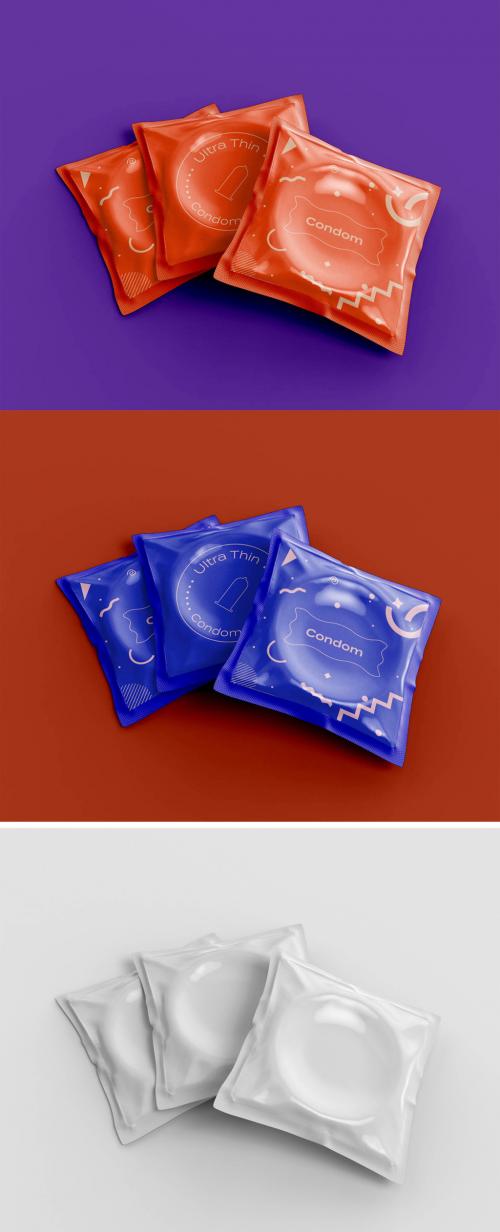 Three Condom Mockup