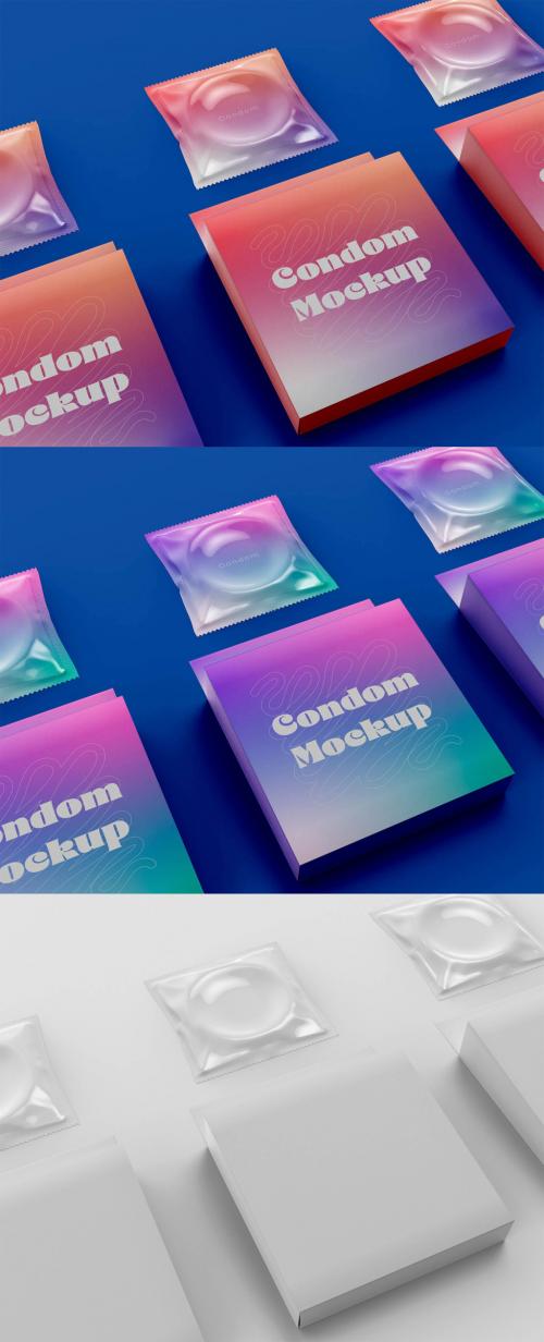 Set of Condoms Mockup