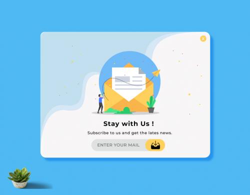 Website Subscription Popup Notification Banner Layout