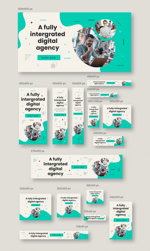 Digital Agency Web Banner Set Layout Design