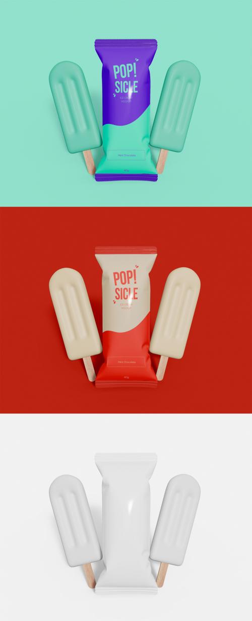 Two Ice Cream Popsicles Mockup