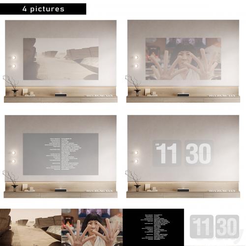 TV wall with Xiaomi laser projector