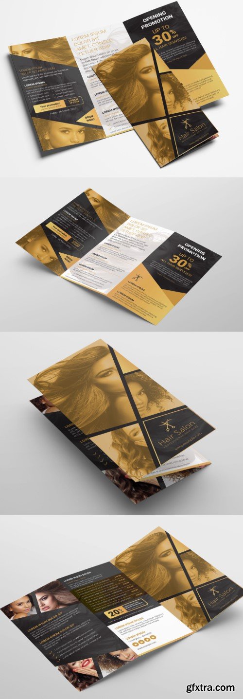 Hair Salon Trifold Brochure Layout