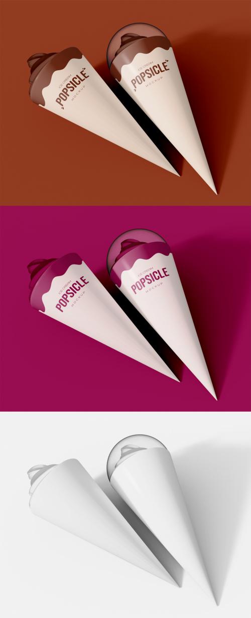 Two Ice Cream Cones Packaging Mockup