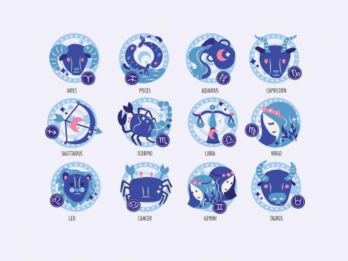 Astrology Star Sign Zodiac Symbol Illustrations