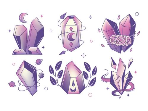 Crystals Rose Quartz Gemstone Gems Astrology Clipart