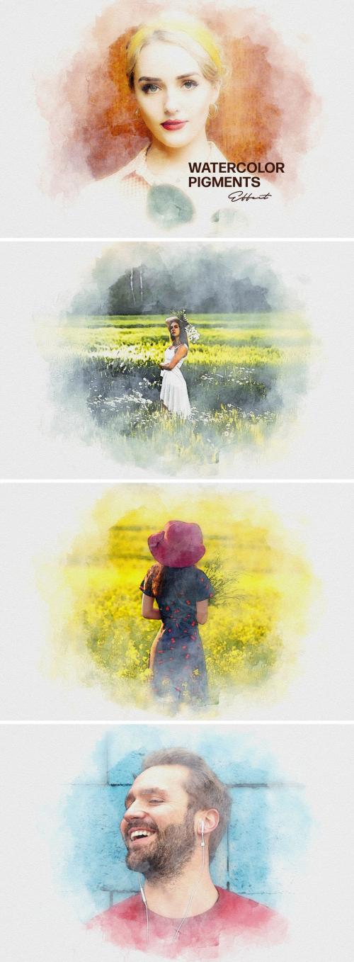 Pastel Watercolor Art Photo Effect Mockup